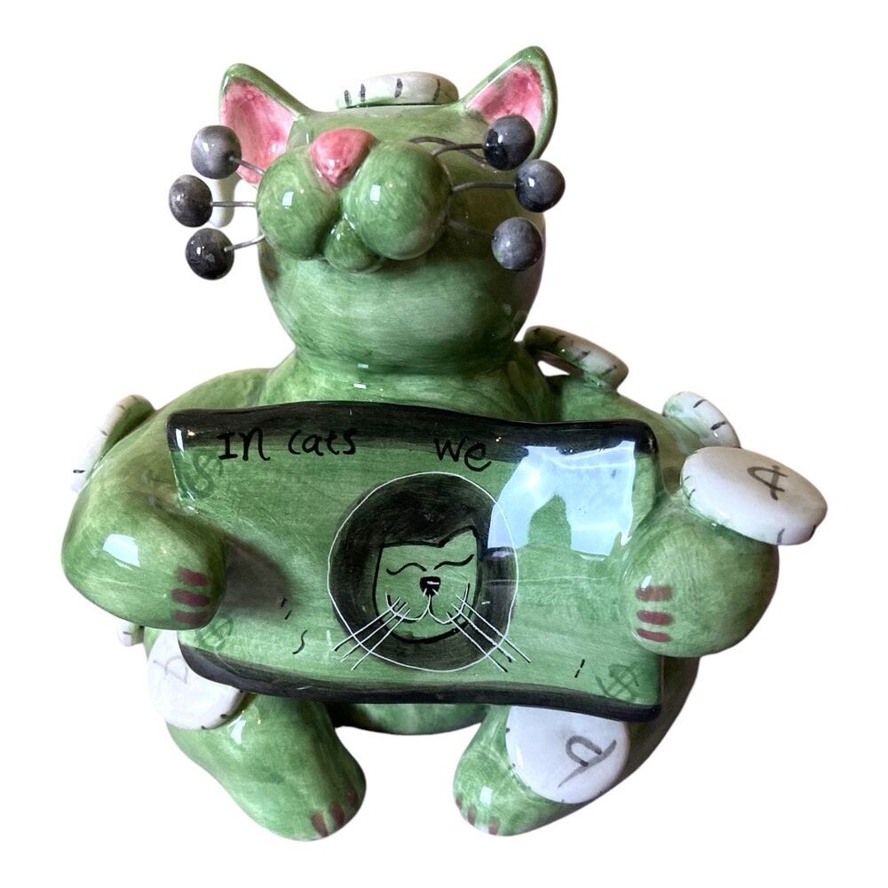 2002 Annaco In Cats we Trust Cat by Amy Lacombe Artist Signed‎
